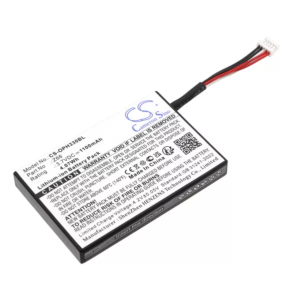 Utángyártott Opticon Vonalkód szkenner Li-ion akkumulátor 3.7V 1100mAh Z66, C2013 - CameronSino