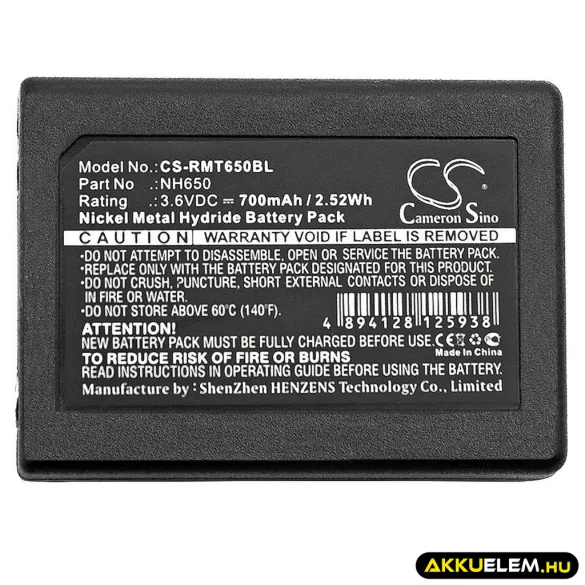 Utángyártott Ravioli Daru távirányító Ni-MH akkumulátor 3.6V 700mAh NH650 - CameronSino