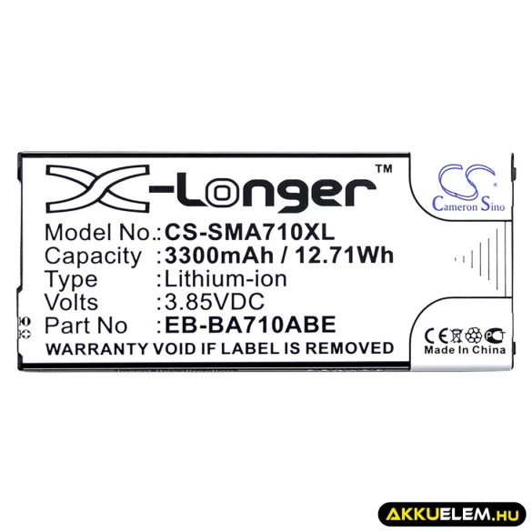 Utángyártott Samsung mobil Li-ion akkumulátor 3.85V 3300mAh EB-BA710ABE - CameronSino