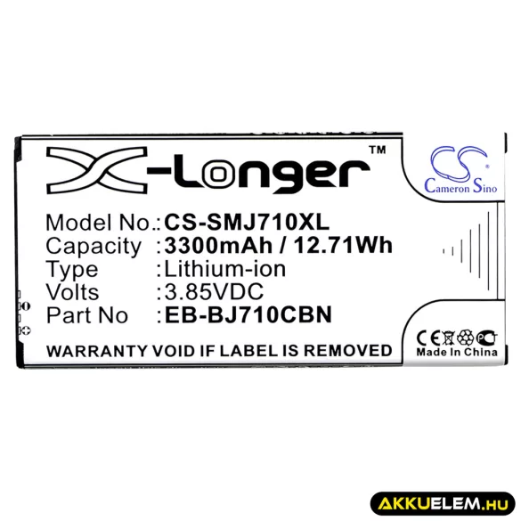 Utángyártott Samsung mobil Li-ion akkumulátor 3.85V 3300mAh EB-BJ710CBN, EB-BJ710CBE - CameronSino