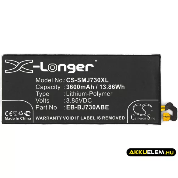Utángyártott Samsung mobil Li-Polymer akkumulátor 3.85V 3600mAh EB-BJ730ABE - CameronSino