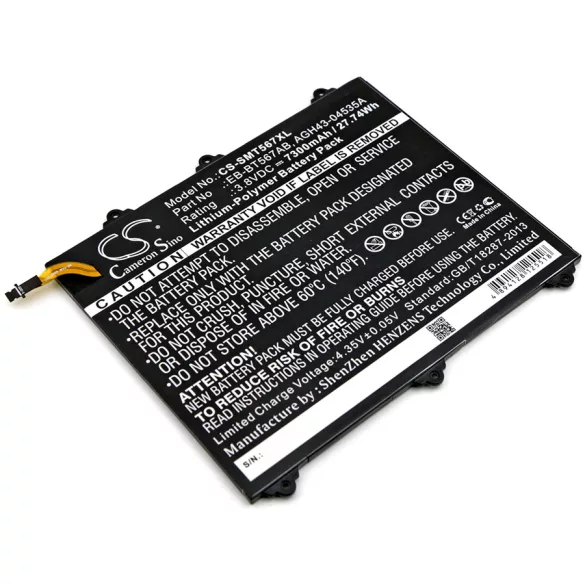 Utángyártott Samsung Tablet Li-Polymer akkumulátor 3.8V 7300mAh EB-BT567ABA, GH43-04535A - CameronSino