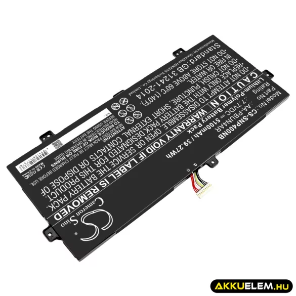 Utángyártott Samsung laptop Li-Polymer akkumulátor 7.7V 5100mAh AA-PBUN4AR - CameronSino