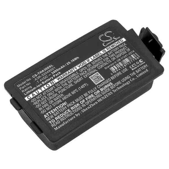 Utángyártott TSC Hordozható nyomtató Li-ion akkumulátor 7.4V 3400mAh A3R-52048001 - CameronSino
