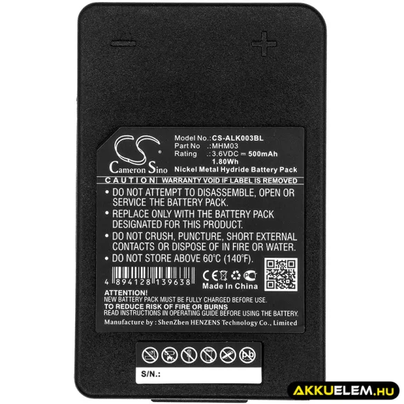 Utángyártott Autec Daru távirányító Ni-MH akkumulátor 3.6V 500mAh MHM03, R0BATT00E11A0 - CameronSino