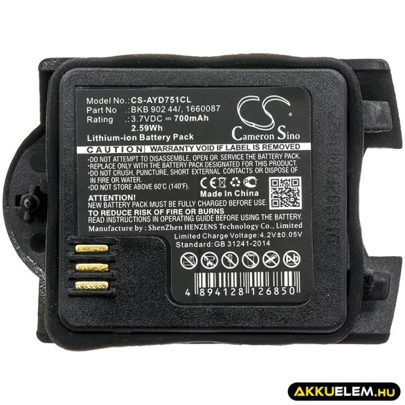 Utángyártott Ascom Vezeték nélküli telefon Li-ion akkumulátor 3.7V 700mAh BKB 902 44/1, BKBNB 902 44/1 - CameronSino