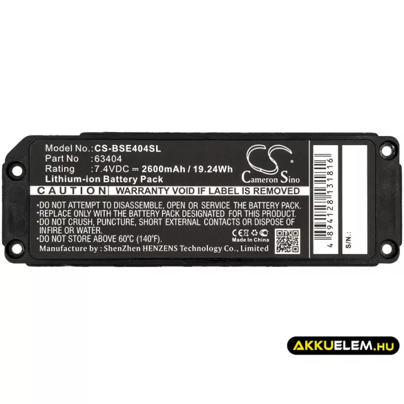 Utángyártott Bose hangszóró Li-ion akkumulátor 7.4V 2600mAh 63287, 63404 - CameronSino
