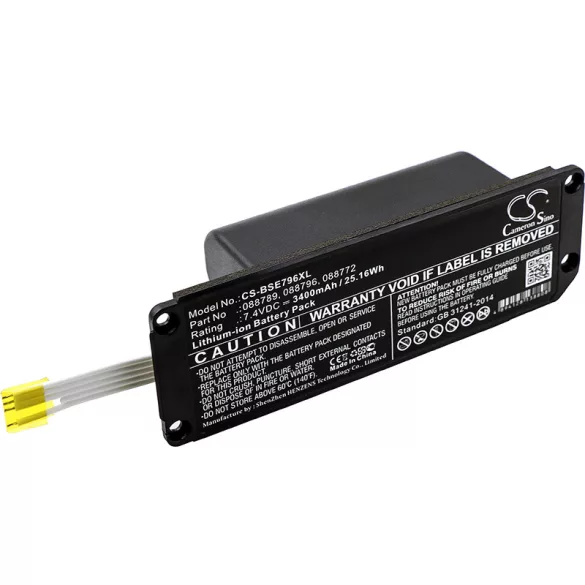 Utángyártott Bose hangszóró Li-ion akkumulátor 7.4V 3400mAh 88789, 88796 - CameronSino
