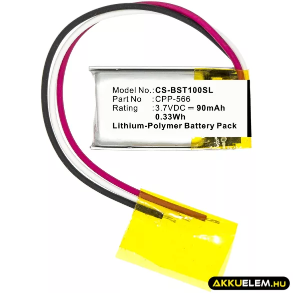 Utángyártott Beats Vezeték nélküli fejhallgató Li-Polymer akkumulátor 3.7V 90mAh CPP-566 - CameronSino
