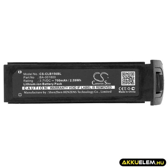 Utángyártott CipherLab Vonalkód szkenner Li-ion akkumulátor 3.7V 700mAh BA-001800, KB1A371802963 - CameronSino