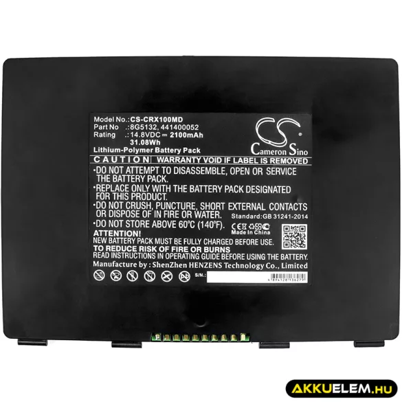 Utángyártott CareStream Orvosi Li-Polymer akkumulátor 14.8V 2100mAh 441400052, 8G5132 - CameronSino