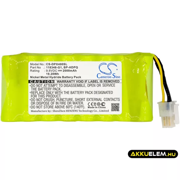 Utángyártott Dranetz egyéb Ni-MH akkumulátor 9.6V 2000mAh BP-HDPQ, 118348-G1 - CameronSino
