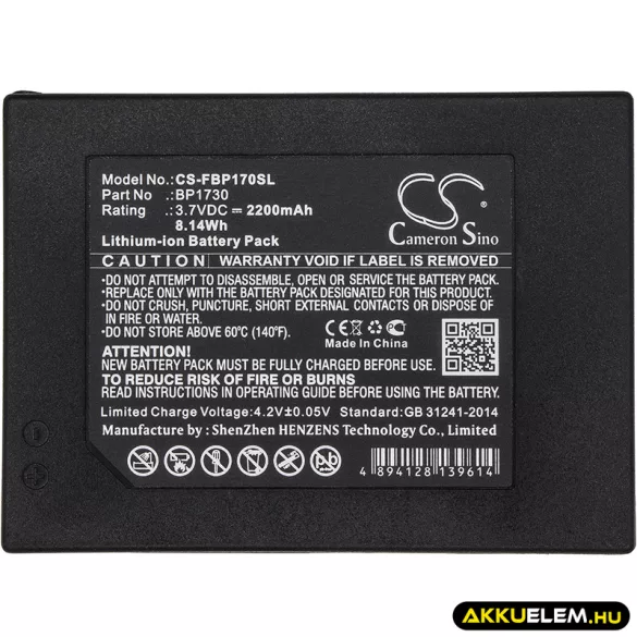 Utángyártott Fluke egyéb Li-ion akkumulátor 3.7V 2200mAh 4146702, 4389436 - CameronSino