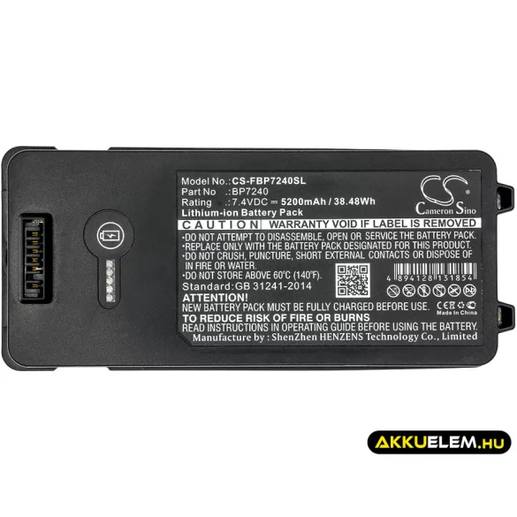 Utángyártott Fluke egyéb Li-ion akkumulátor 7.4V 5200mAh BP7240 - CameronSino