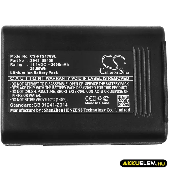 Utángyártott Fitel egyéb Li-ion akkumulátor 11.1V 2600mAh S943, S943B - CameronSino