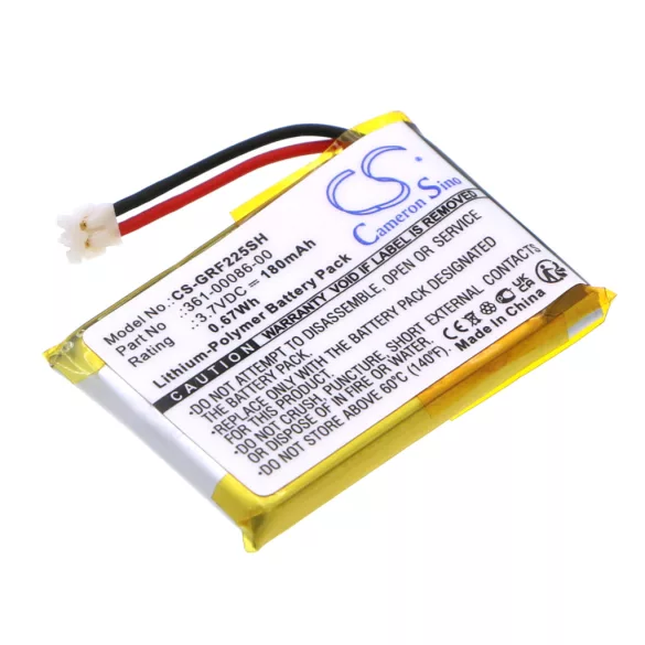 Utángyártott Garmin Okosóra Li-Polymer akkumulátor 3.7V 180mAh 361-00086-00, 361-00072-10 - CameronSino