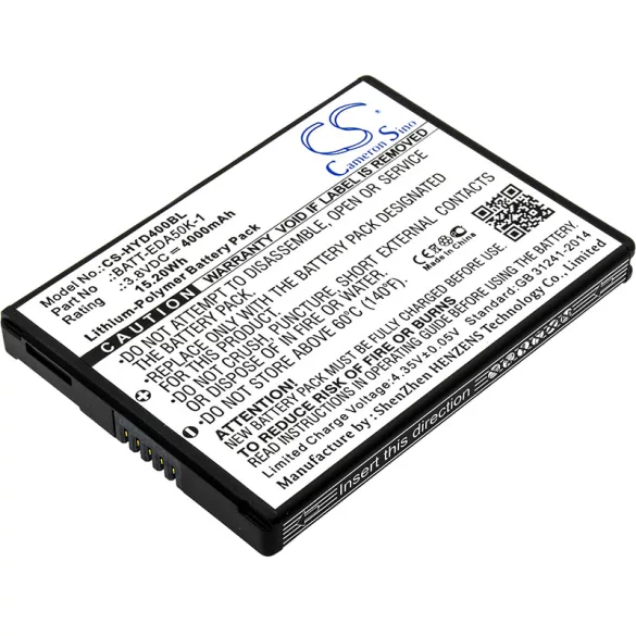 Utángyártott Honeywell Vonalkód szkenner Li-Polymer akkumulátor 3.8V 4000mAh BATT-EDA40-1, BAT-EDA50 - CameronSino