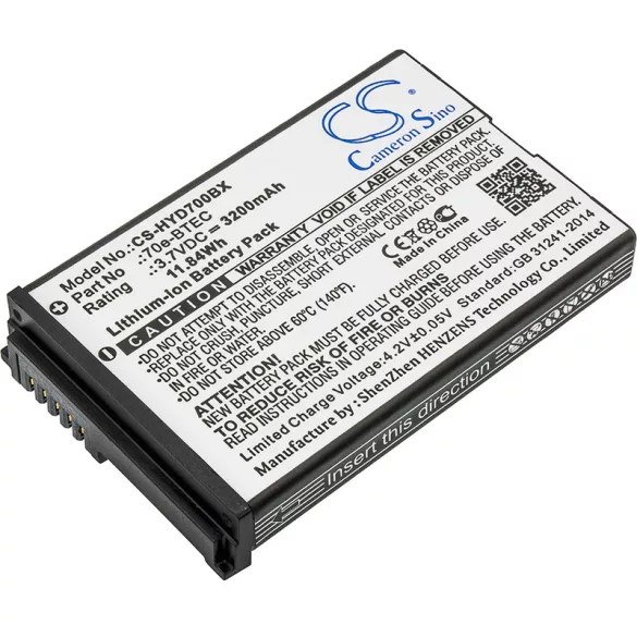Utángyártott Dolphin Vonalkód szkenner Li-ion akkumulátor 3.7V 3200mAh 60S-BATT-1, 70e-BTEC - CameronSino