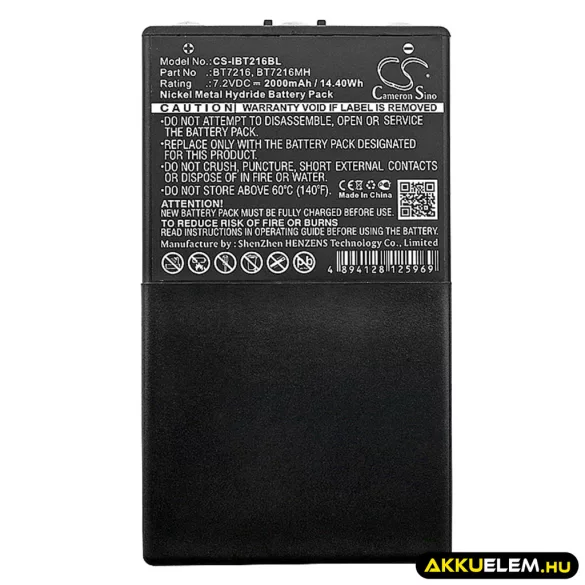 Utángyártott Itowa Daru távirányító Ni-MH akkumulátor 7.2V 2000mAh BT7216, 26.105 FEKETE - CameronSino