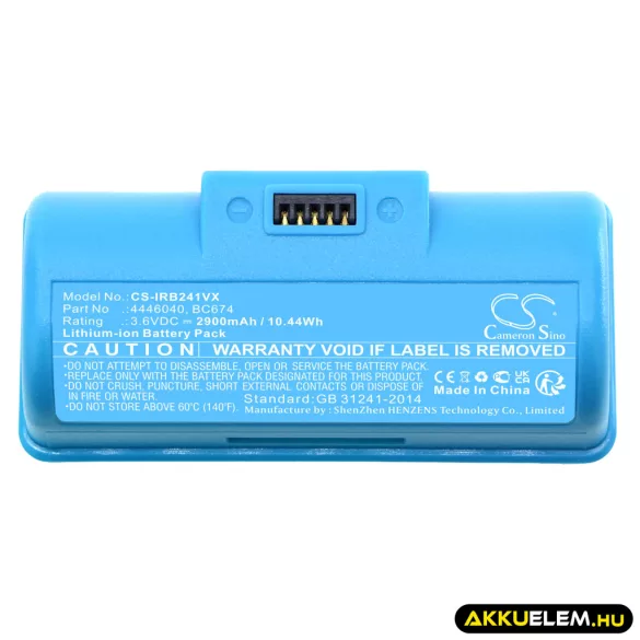 Utángyártott iRobot porszívó Li-ion akkumulátor 3.6V 2900mAh 4446040, BC674 - CameronSino