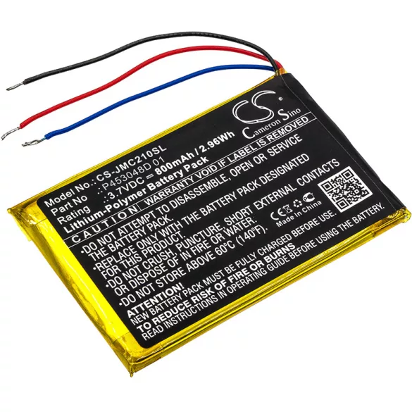 Utángyártott JBL hangszóró Li-Polymer akkumulátor 3.7V 800mAh P453048D 01 - CameronSino