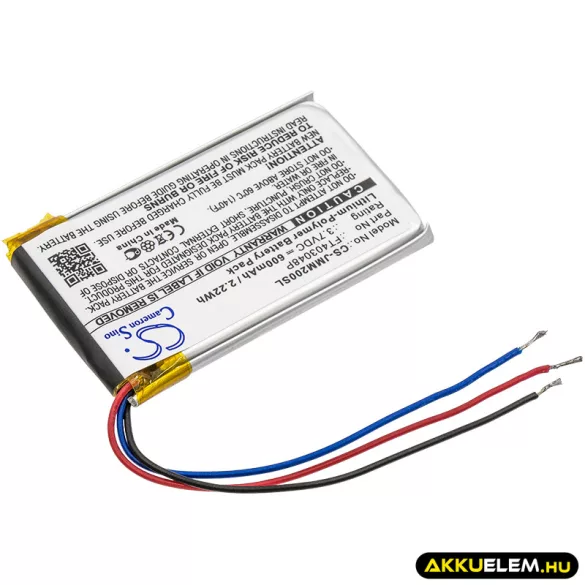 Utángyártott JBL hangszóró Li-Polymer akkumulátor 3.7V 600mAh FT403048P - CameronSino