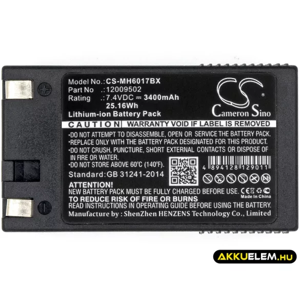 Utángyártott Monarch Hordozható nyomtató Li-ion akkumulátor 7.4V 3400mAh 12009502 - CameronSino