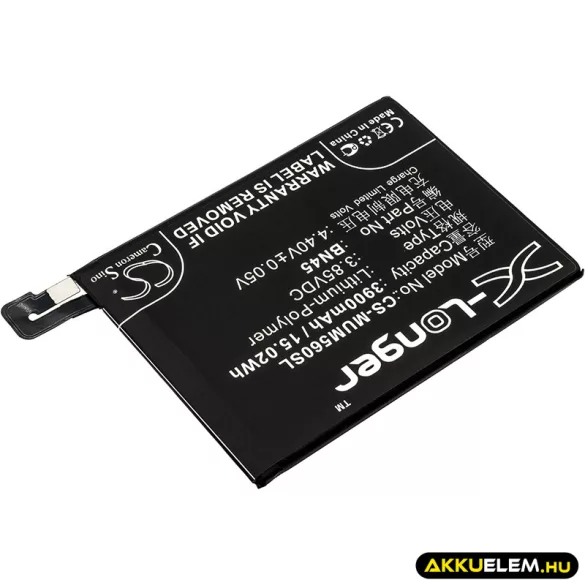 Utángyártott Redmi mobil Li-Polymer akkumulátor 3.85V 3900mAh BN45 - CameronSino