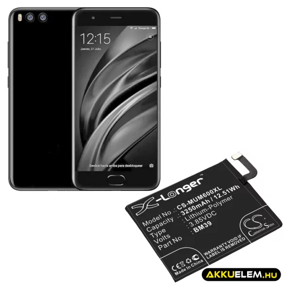 Utángyártott Redmi mobil Li-Polymer akkumulátor 3.85V 3250mAh BM39 - CameronSino