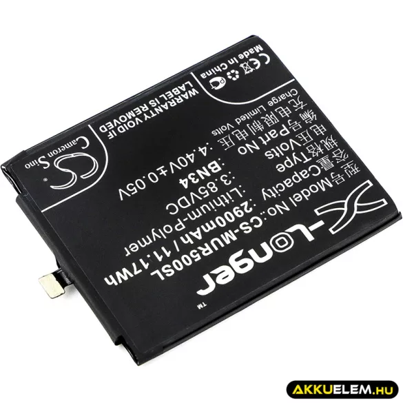 Utángyártott Xiaomi mobil Li-Polymer akkumulátor 3.85V 2900mAh BN34 - CameronSino