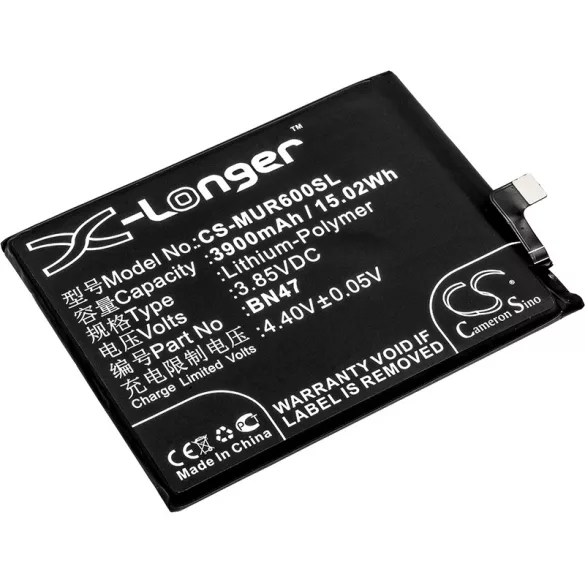 Utángyártott Redmi mobil Li-Polymer akkumulátor 3.85V 3900mAh BN47 - CameronSino