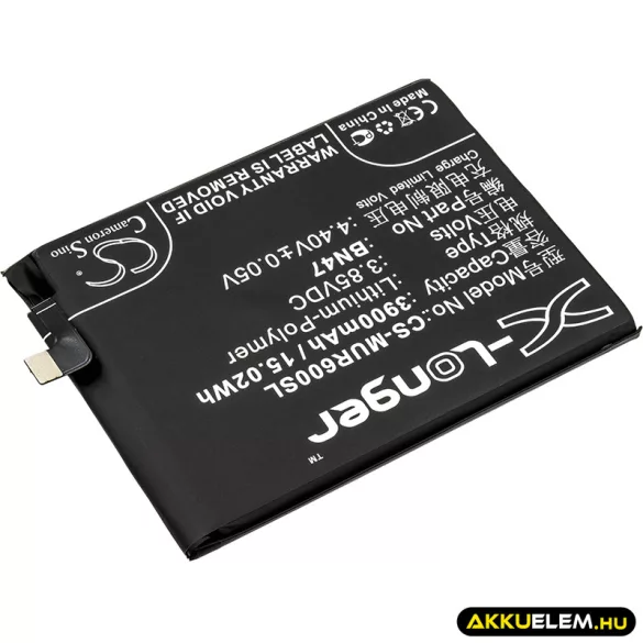 Utángyártott Redmi mobil Li-Polymer akkumulátor 3.85V 3900mAh BN47 - CameronSino