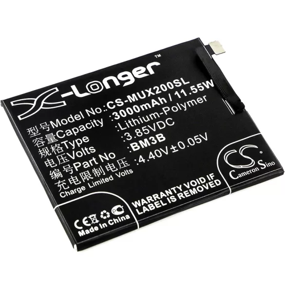 Utángyártott Xiaomi mobil Li-Polymer akkumulátor 3.85V 3000mAh BM3B - CameronSino