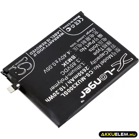 Utángyártott Xiaomi mobil Li-Polymer akkumulátor 3.85V 2650mAh BM3K - CameronSino