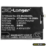 Utángyártott Xiaomi mobil Li-Polymer akkumulátor 3.85V 4750mAh BM49 - CameronSino