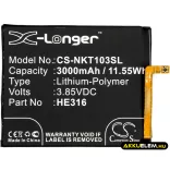Utángyártott Nokia mobil Li-Polymer akkumulátor 3.85V 3000mAh HE316, HE335 - CameronSino