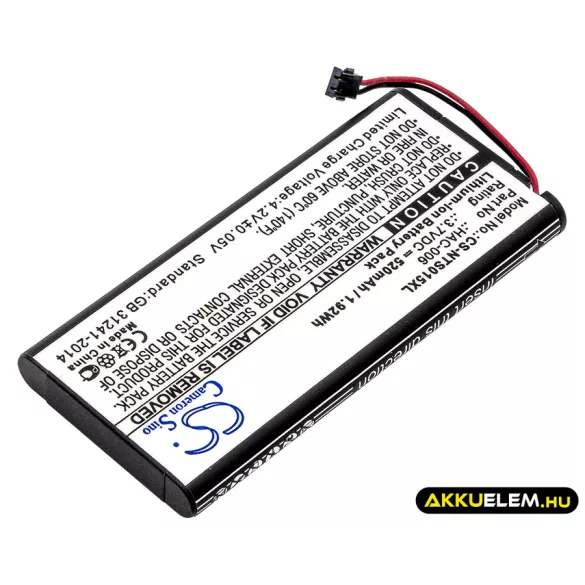 Utángyártott Nintendo Játékkonzol Li-ion akkumulátor 3.7V 520mAh HAC-006, HAC-BPJPA-C0 - CameronSino