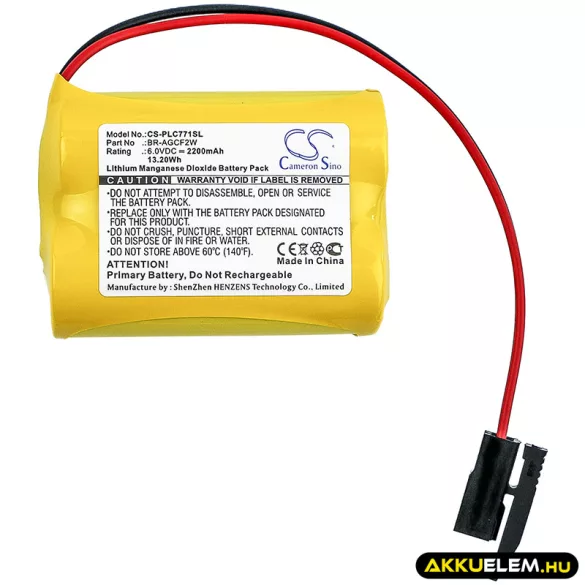 Utángyártott GE PLC Li-MnO2 elem 6V 2200mAh BR-AGCF2W - CameronSino