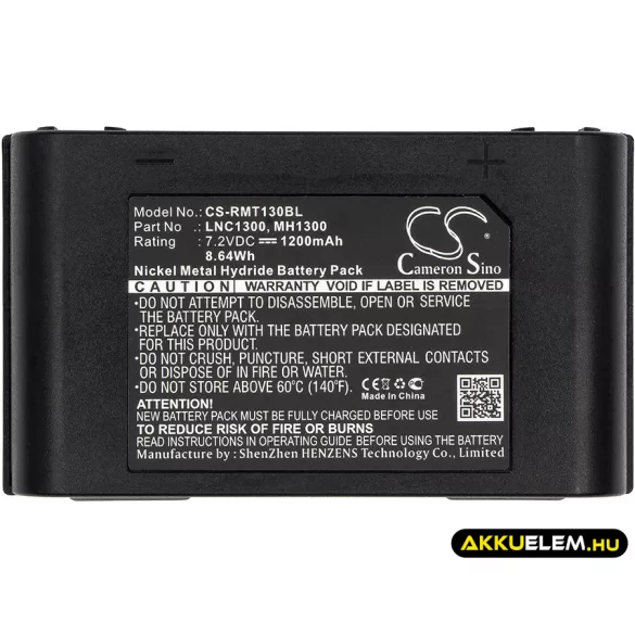 Utángyártott Ravioli Daru távirányító Ni-MH akkumulátor 7.2V 1200mAh MH1300, LNC1300 - CameronSino