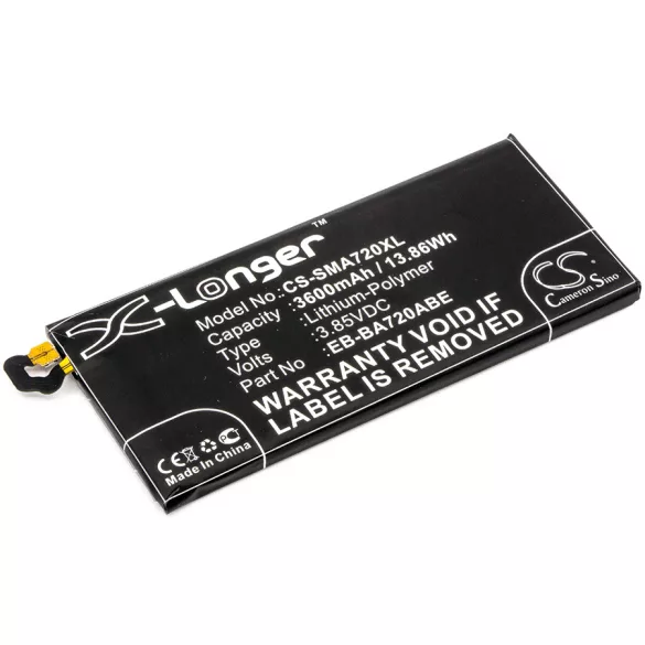 Utángyártott Samsung mobil Li-Polymer akkumulátor 3.85V 3600mAh EB-BA720ABE, GH43-04688B - CameronSino