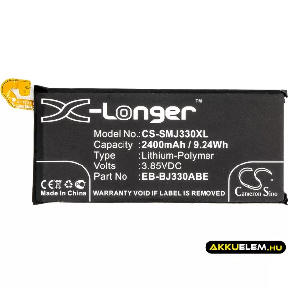 Utángyártott Samsung mobil Li-Polymer akkumulátor 3.85V 2400mAh EB-BJ330ABE - CameronSino