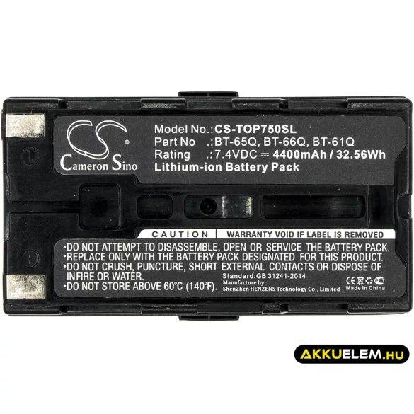 Utángyártott Topcon egyéb Li-ion akkumulátor 7.4V 4400mAh BT-65Q, BT-66Q - CameronSino