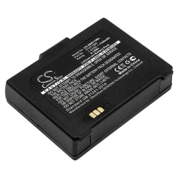 Utángyártott Zebra Hordozható nyomtató Li-ion akkumulátor 7.4V 1100mAh P1070125-008, P1071566 - CameronSino