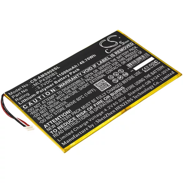 Utángyártott Autel diagnosztikai Li-Polymer akkumulátor 3.7V 11000mAh MLP4395B2, MLP4795117-2P - CameronSino