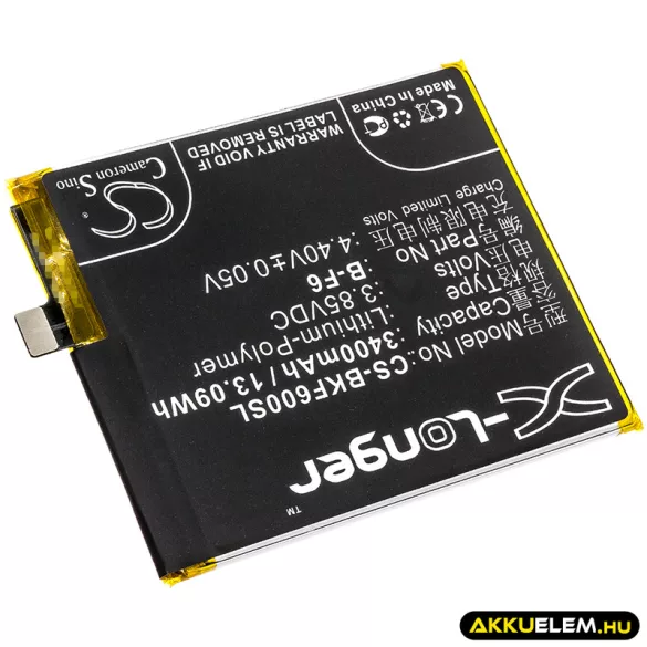 Utángyártott Vivo mobil Li-Polymer akkumulátor 3.85V 3400mAh B-F6 - CameronSino