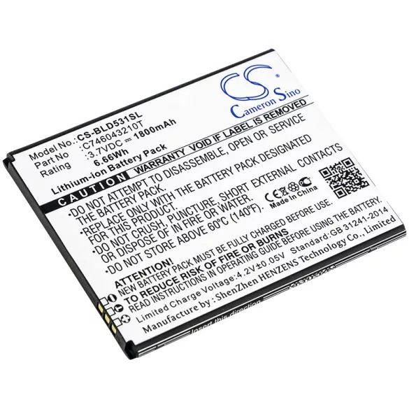 Utángyártott BLU mobil Li-ion akkumulátor 3.7V 1800mAh C746043210T, C746043230T - CameronSino