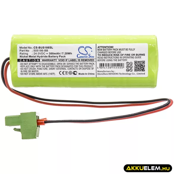 Utángyártott Besam Ajtózár Ni-MH akkumulátor 24V 300mAh 505186-BB, 654699 - CameronSino