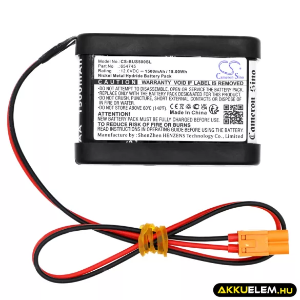 Utángyártott Besam Ajtózár Ni-MH akkumulátor 12V 1500mAh 654745, 120589 - CameronSino