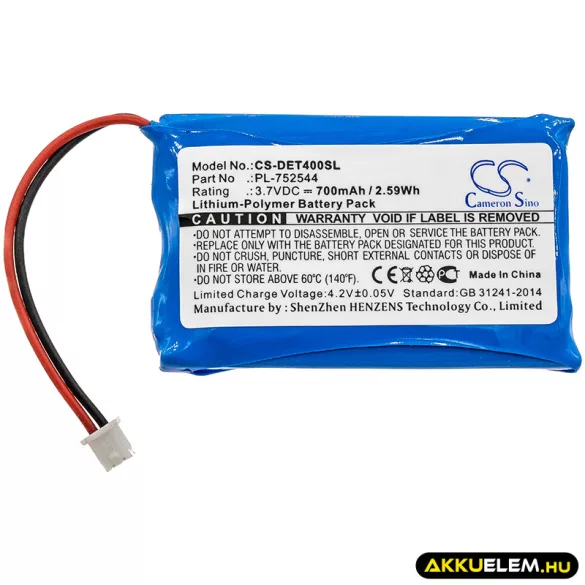 Utángyártott Educator Kutyanyakörv Li-Polymer akkumulátor 3.7V 700mAh PL-752544, BN720LP - CameronSino