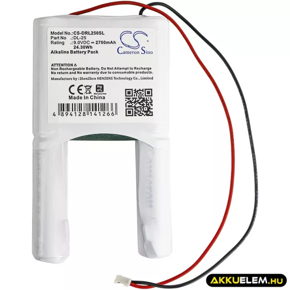 Utángyártott Ultralast Ajtózár Alkaline elem 9V 2700mAh - CameronSino